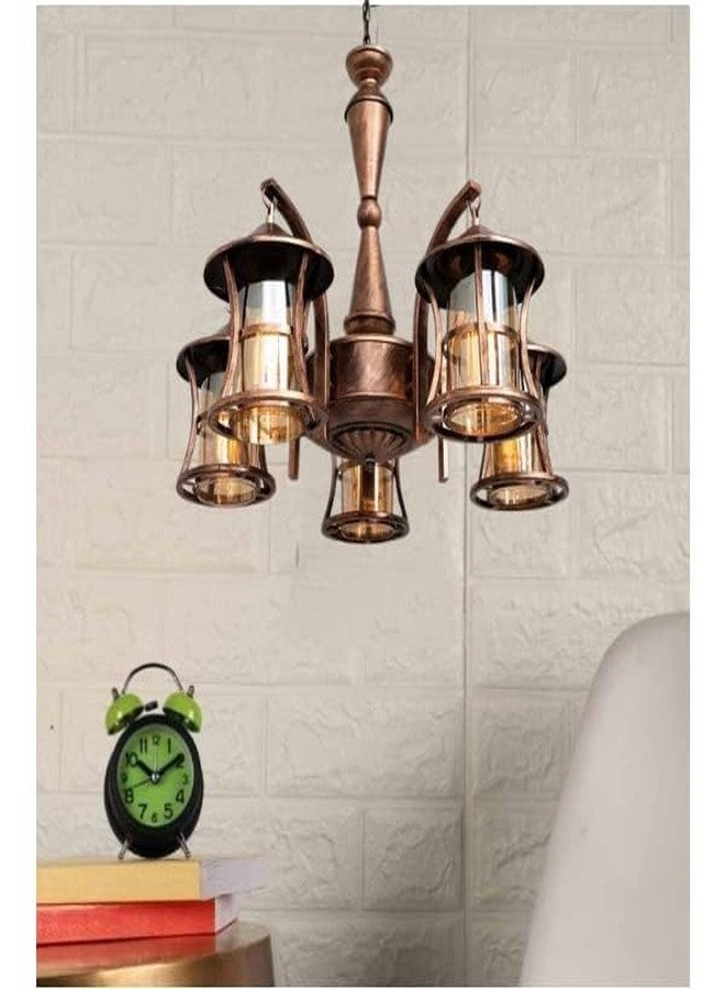 GAUVIK 5 Light Unique Design Jhoomar with Bulb/Chandelier for Restaurant,Bedroom,Living Room,Home Decor Chandelier Ceiling Lamp. (Antique, 0099) - Image 2